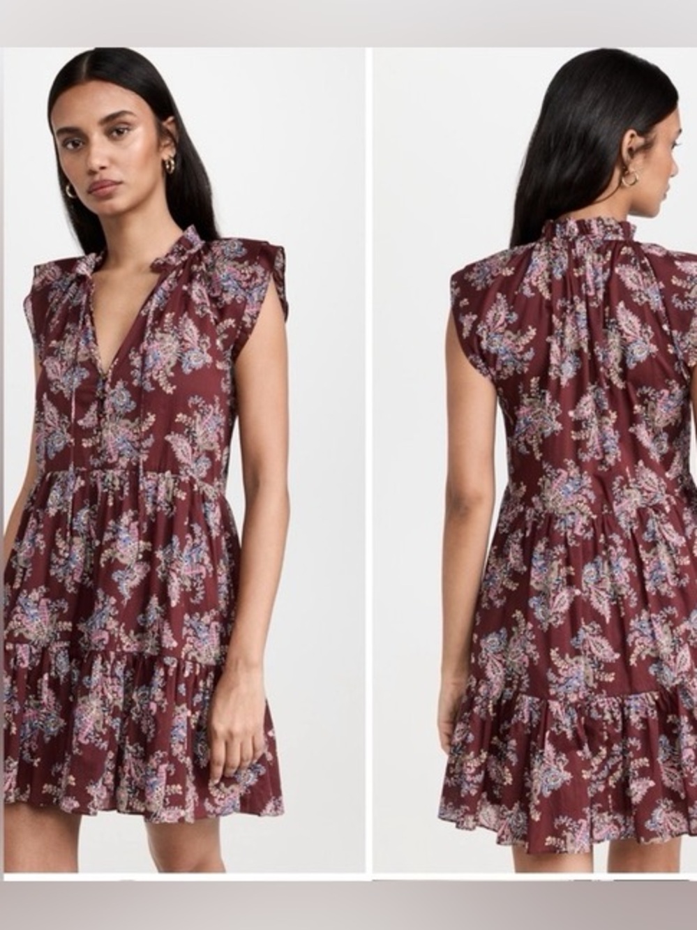 Veronica Beard Ketti Floral Tiered Mini Dress